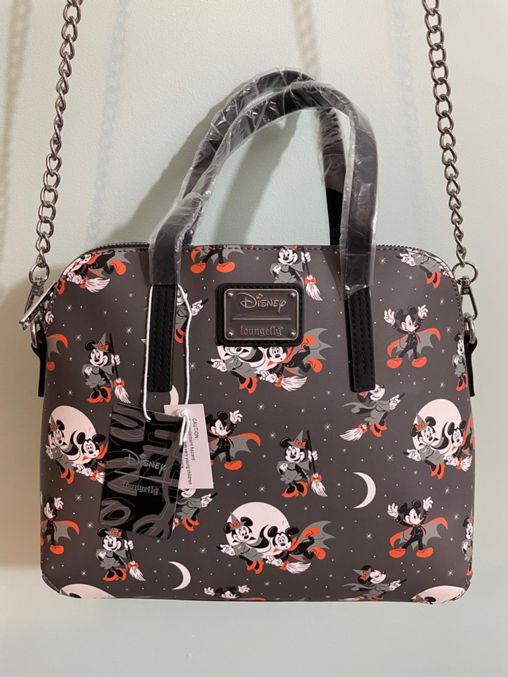 Disney Loungefly Halloween Mickey and Minnie Crossbody Purse NWT